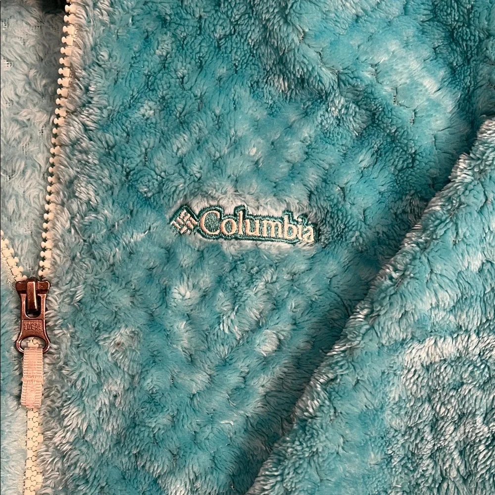 Columbia Girls Plush Fleece Jacket – Aqua Blue Size Large